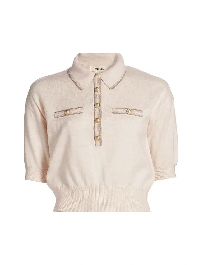 Women's Masaki Knit Short-Sleeve Sweater - Parchment Cappuccino Gold