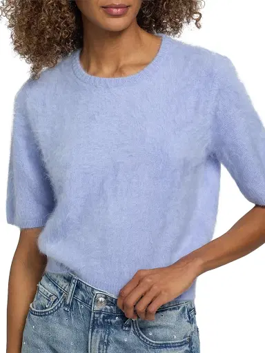 rag & bone Women's Jada Brushed Cashmere Crop Sweater - Light Blue | Thumbnail 6 rag & bone Women's Jada Brushed Cashmere Crop Sweater - Light Blue | Thumbnail 6