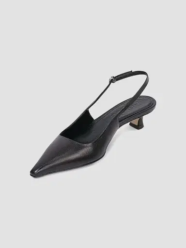 aeyde Women's Catrina Leather 35MM Kitten-Heel Slingback Pumps - Black - Size 5 | Thumbnail 3