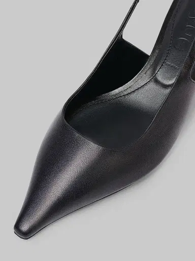 aeyde Women's Catrina Leather 35MM Kitten-Heel Slingback Pumps - Black - Size 5 | Thumbnail 4