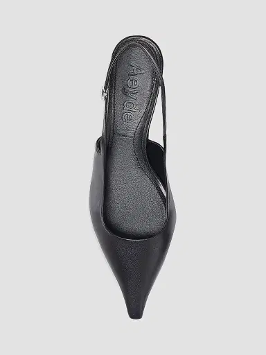 aeyde Women's Catrina Leather 35MM Kitten-Heel Slingback Pumps - Black - Size 5 | Thumbnail 5