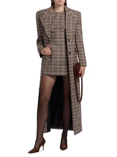 Ronny Kobo Women's Sandrine Plaid Coat | Thumbnail 3