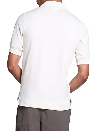Dries Van Noten Men's Pointelle Knit Polo Shirt - Off White | Thumbnail 5