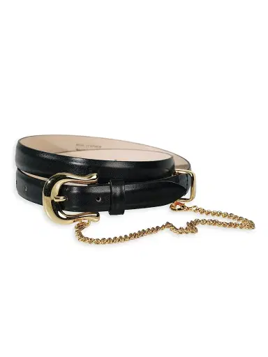Déhanche Women's Luzia Goldtone Chain Leather Belt | Thumbnail 1 Déhanche Women's Luzia Goldtone Chain Leather Belt | Thumbnail 1