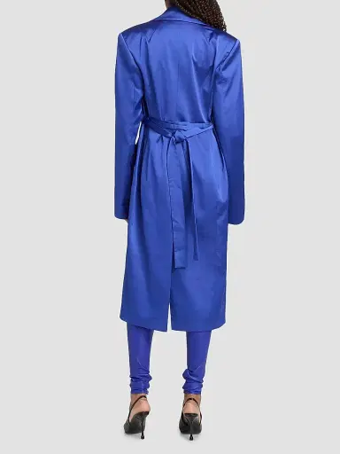 LaQuan Smith Women's Peak-Lapel Satin Evening Coat | Thumbnail 5 LaQuan Smith Women's Peak-Lapel Satin Evening Coat | Thumbnail 5