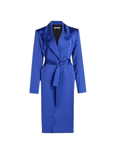 LaQuan Smith Women's Peak-Lapel Satin Evening Coat | Thumbnail 1 LaQuan Smith Women's Peak-Lapel Satin Evening Coat | Thumbnail 1