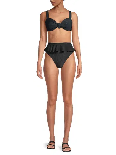 Beach Riot Women's Sophia Ribbed Bikini Top - Black | Thumbnail 2