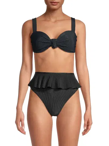 Beach Riot Women's Sophia Ribbed Bikini Top - Black | Thumbnail 3