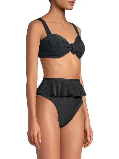 Beach Riot Women's Sophia Ribbed Bikini Top - Black | Thumbnail 4