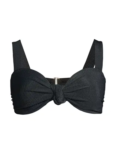 Beach Riot Women's Sophia Ribbed Bikini Top - Black | Thumbnail 1