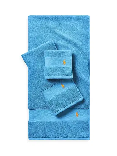 Ralph Lauren Polo Player Cotton Bath Mat - Cove Blue - Size Bath Mat | Thumbnail 2
