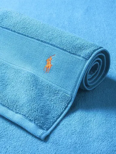 Ralph Lauren Polo Player Cotton Bath Mat - Cove Blue - Size Bath Mat | Thumbnail 1