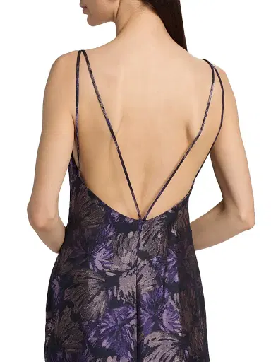 Amsale Women's Floral Pleated Sleeveless Gown | Thumbnail 6