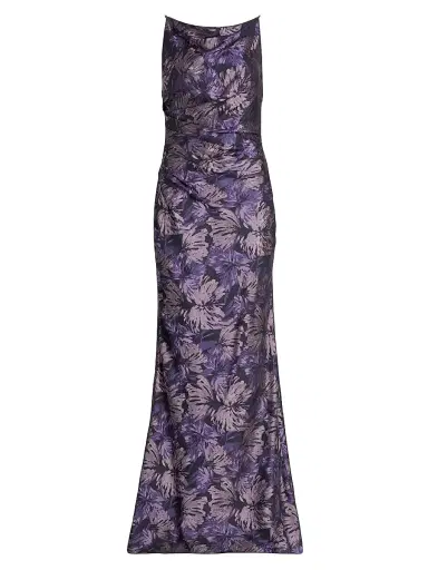 Amsale Women's Floral Pleated Sleeveless Gown | Thumbnail 1