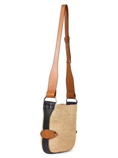 Isabel Marant Women's Mini Bayia Raffia & Leather Shoulder Bag | Thumbnail 4 Isabel Marant Women's Mini Bayia Raffia & Leather Shoulder Bag | Thumbnail 4