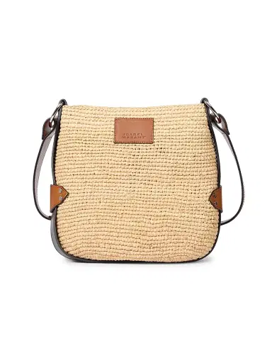 Isabel Marant Women's Mini Bayia Raffia & Leather Shoulder Bag | Thumbnail 1 Isabel Marant Women's Mini Bayia Raffia & Leather Shoulder Bag | Thumbnail 1