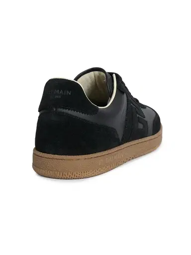 Balmain Men's Swan Leather Low-Top Sneakers - Noir | Thumbnail 3