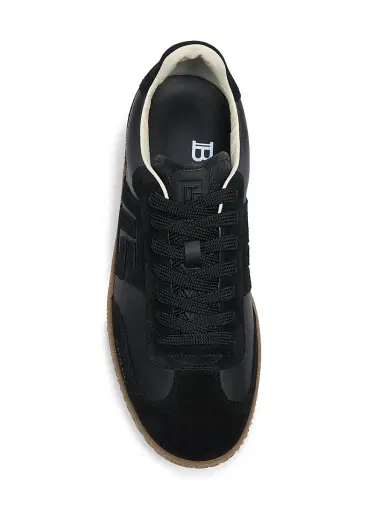Balmain Men's Swan Leather Low-Top Sneakers - Noir | Thumbnail 4