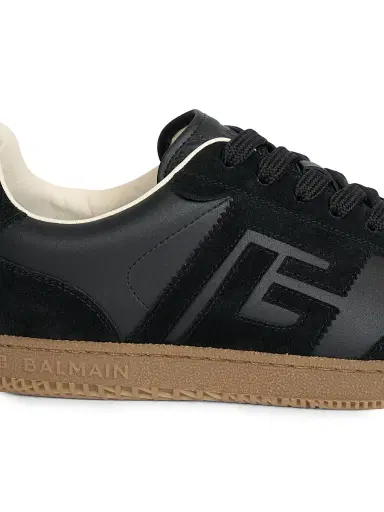 Balmain Men's Swan Leather Low-Top Sneakers - Noir | Thumbnail 5