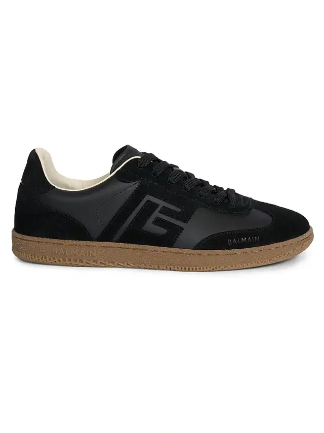 Men's Swan Leather Low-Top Sneakers - Noir