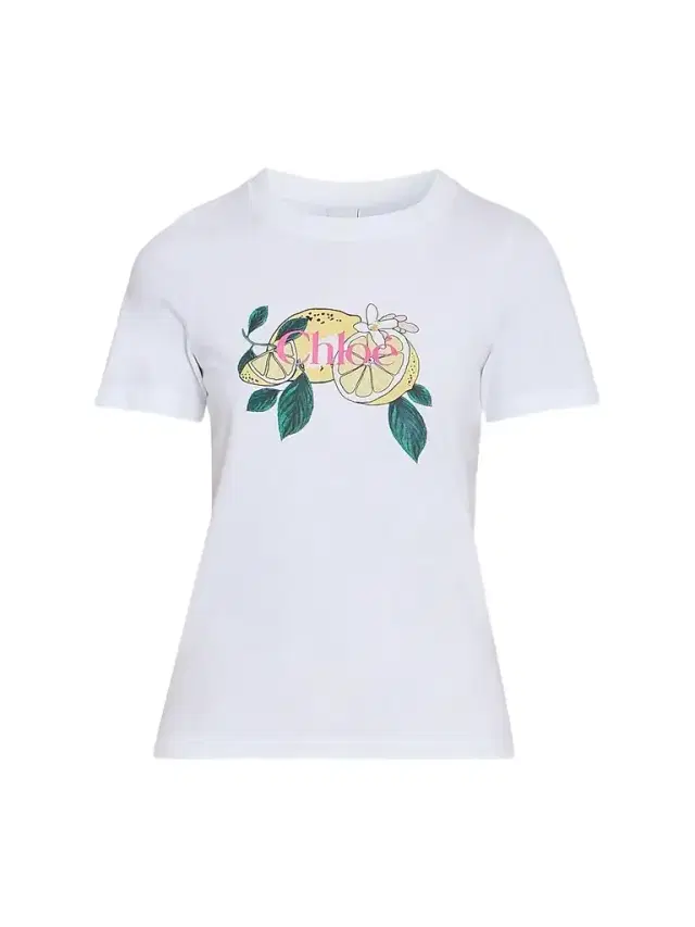 Chloé Women's À La Plage Lemon Logo Cotton T-Shirt - Iconic Milk