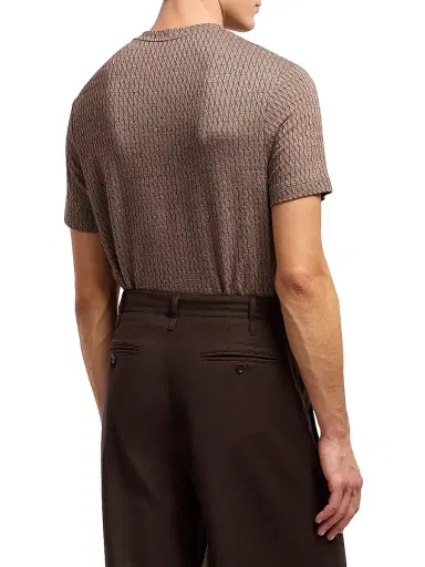 Giorgio Armani Men's Geo Pattern Jersey T-Shirt | Thumbnail 4