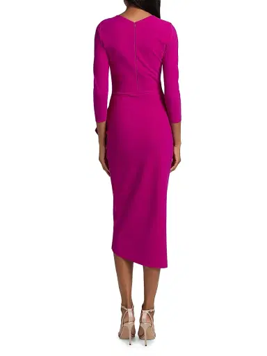 Chiara Boni La Petite Robe Women's Gathered Side Midi-Dress - Ciclamino - Size 16 | Thumbnail 5