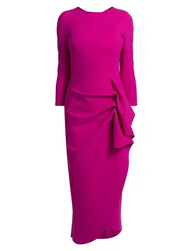 Chiara Boni La Petite Robe Women's Gathered Side Midi-Dress - Ciclamino - Size 16 | Thumbnail 1
