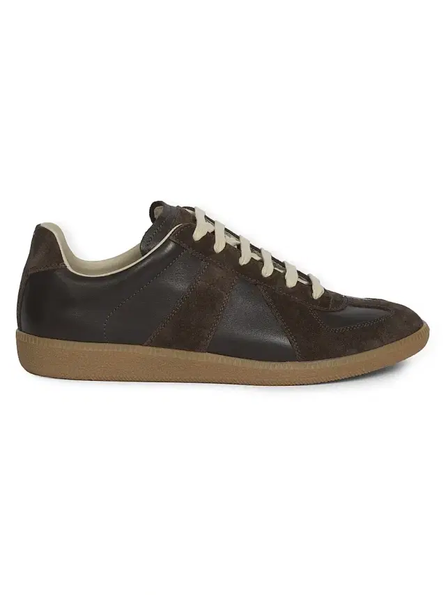 Men's Replica Leather & Suede Sneakers - Dark Kaky
