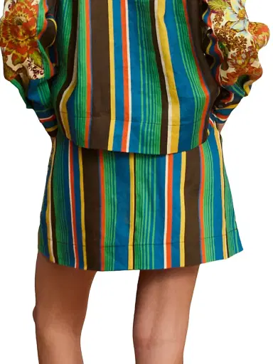 ALÉMAIS Women's Charlie Graphic Linen Miniskirt - Size 4 | Thumbnail 5