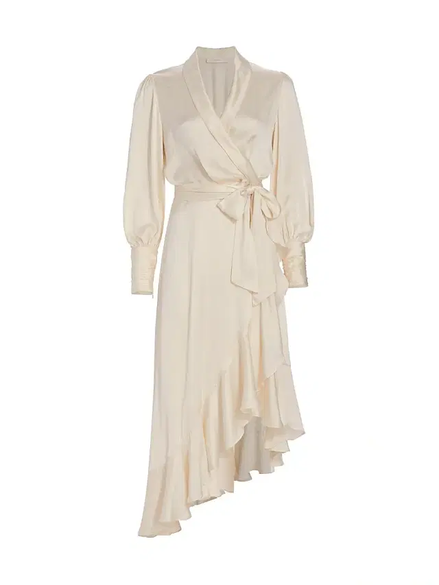 Zimmermann Women's Silk Wrap Midi-Dress - Milk