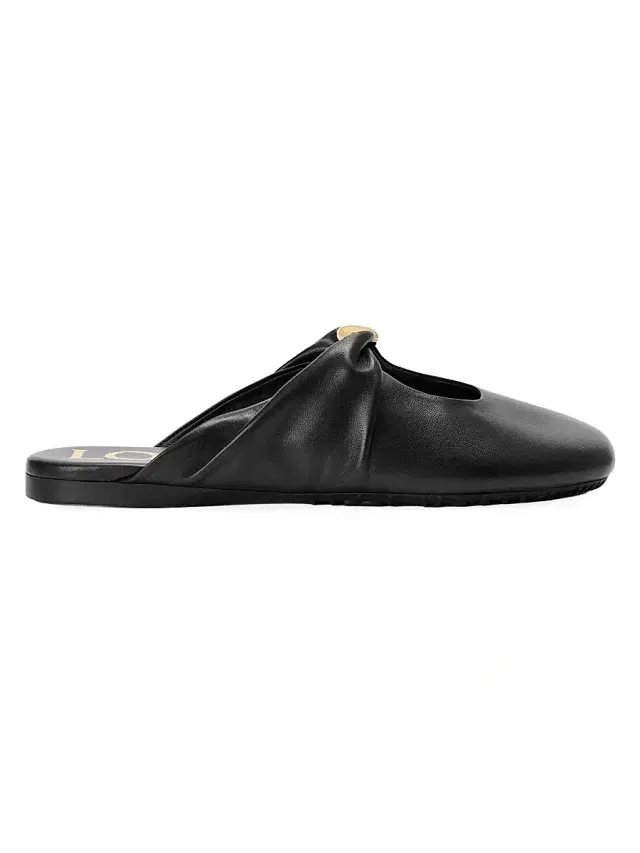 LOEWE Women's Pebble Soft Leather Mules - Black