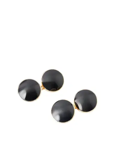Tom Ford 18Kt Yellow Gold Onyx Round Cufflinks - Men | Thumbnail 1 Tom Ford 18Kt Yellow Gold Onyx Round Cufflinks - Men | Thumbnail 1