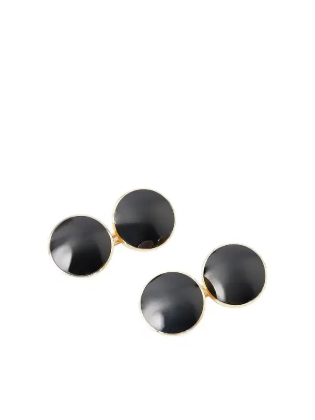 Tom Ford 18Kt Yellow Gold Onyx Round Cufflinks - Men