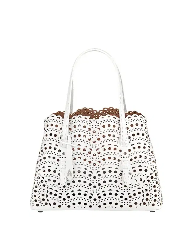 ALAÏA Mina 25 Tote Bag in Vienne Wave Perforated Leather