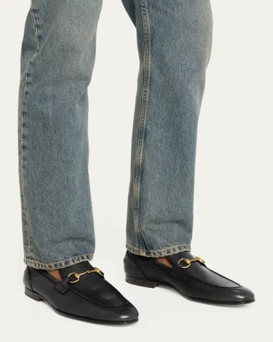 Gucci Men's Jordaan Leather Loafers | Thumbnail 2