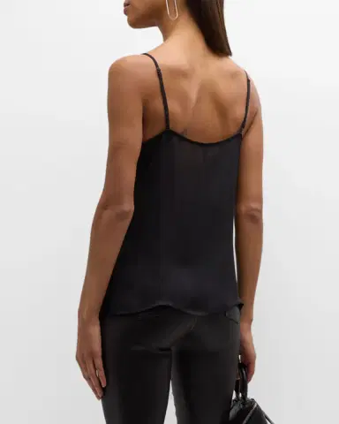 L'AGENCE Gabriella Silk V-Neck Tank | Thumbnail 3