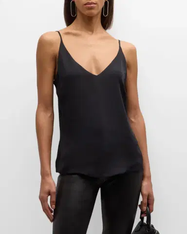 L'AGENCE Gabriella Silk V-Neck Tank | Thumbnail 4