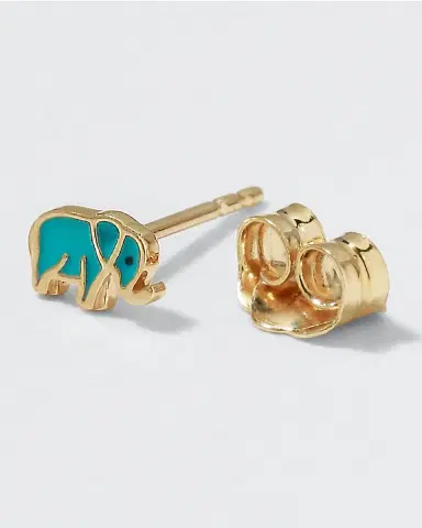 Sydney Evan 14k Mini Elephant Enamel Single Stud Earring | Thumbnail 4 Sydney Evan 14k Mini Elephant Enamel Single Stud Earring | Thumbnail 4