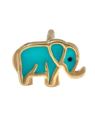 Sydney Evan 14k Mini Elephant Enamel Single Stud Earring | Thumbnail 1 Sydney Evan 14k Mini Elephant Enamel Single Stud Earring | Thumbnail 1