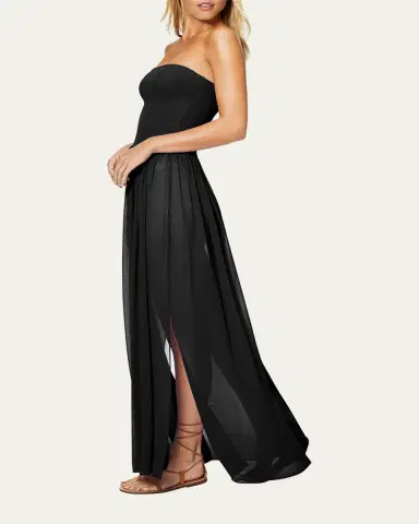 Ramy Brook Calista Smocked Strapless Side-Split Coverup Dress | Thumbnail 2
