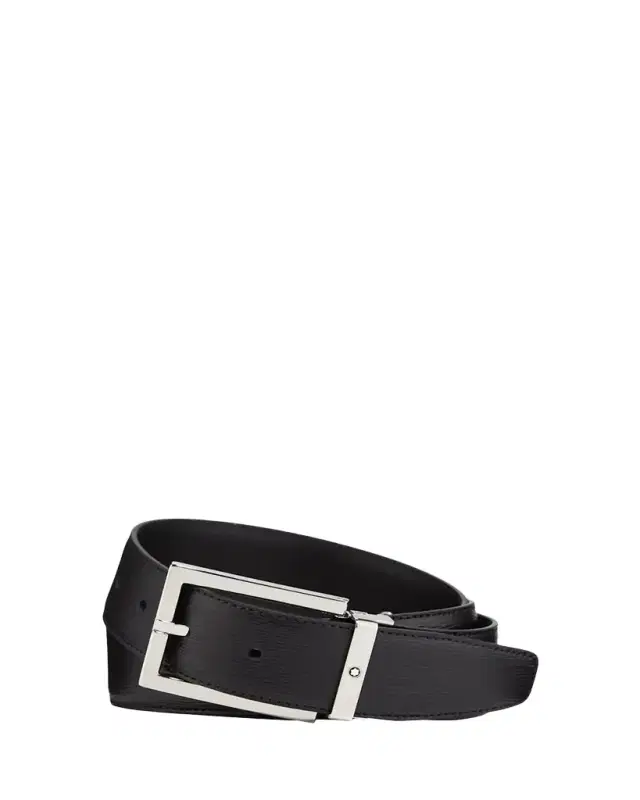 Men's Rectangle-Buckle Leather Belt