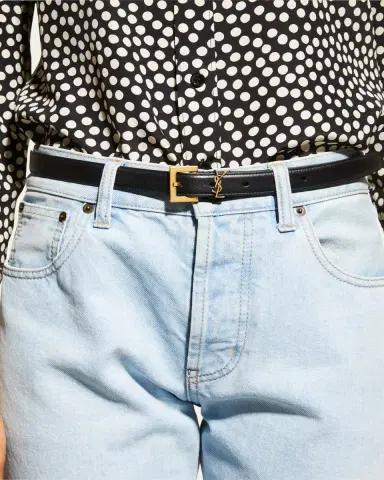 Saint Laurent YSL Monogram Leather Belt | Thumbnail 2