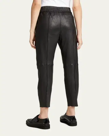 Sprwmn High-Waist Leather Joggers | Thumbnail 3 Sprwmn High-Waist Leather Joggers | Thumbnail 3
