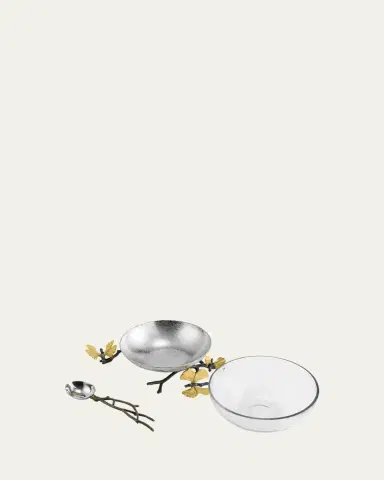 Michael Aram Butterfly Ginkgo Glass Nut Dish with Spoon | Thumbnail 3
