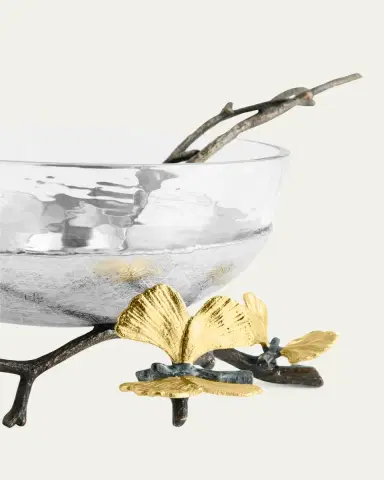 Michael Aram Butterfly Ginkgo Glass Nut Dish with Spoon | Thumbnail 4