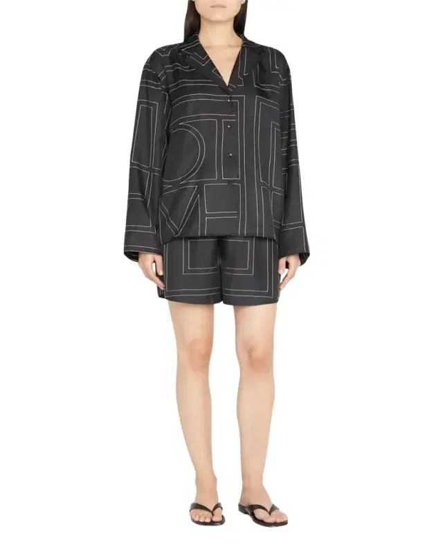 Toteme Monogram Silk Twill PJ Shorts