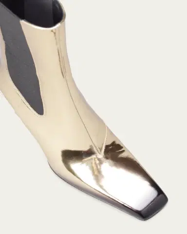 Prada Metallic Square-Toe Chelsea Booties | Thumbnail 3