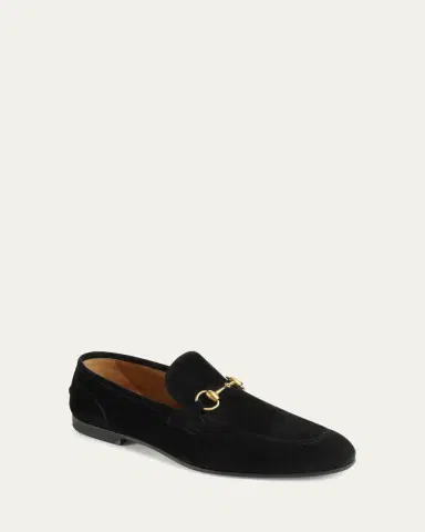 Gucci Men's Jordaan Suede Bit Loafers | Thumbnail 3