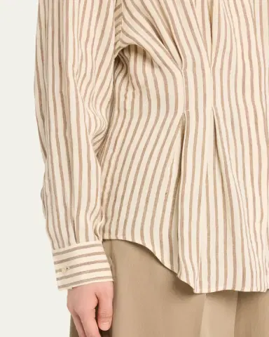Max Mara Eritrea Darted Striped Flax Shirt | Thumbnail 5